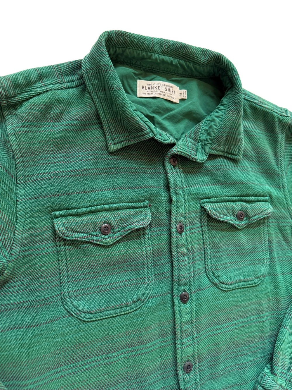Outerknown Blanket Shirt Medium Grassland Salton Plaid Organic Cotton Shacket